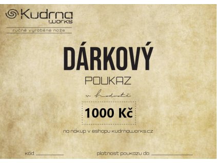 Darkovy Poukaz KUDRNA WORKS 1000 eshop