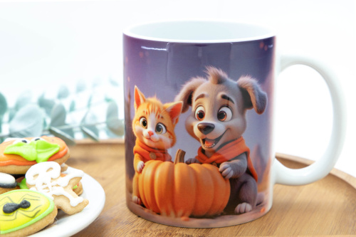  Pro radost sobě nebo vašim nejbližším – originální hrnek s Halloweenský potiskem ve vlastním designu KudrnkaART