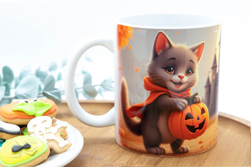  Pro radost sobě nebo vašim nejbližším – originální hrnek s potiskem koček v halloweenských kostýmech ve vlastním designu KudrnkaART (3)