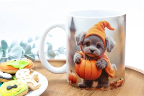  Pro radost sobě nebo vašim nejbližším – originální hrnek s potiskem pejsků v halloweenských kostýmech ve vlastním designu KudrnkaART (3)