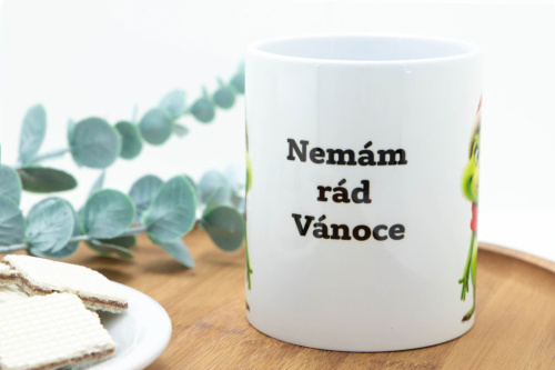  Pro radost sobě nebo vašim nejbližším – originální hrnek s potiskem GRINCHE a textem „Nemám rád Vánoce“ (2)