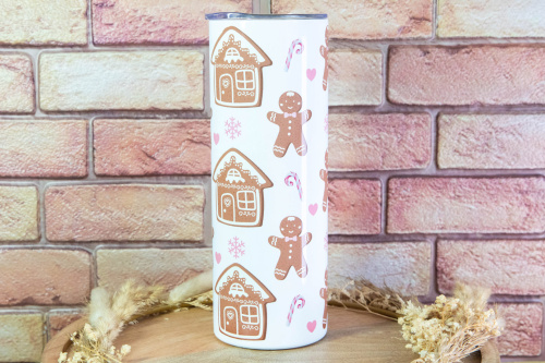 Stylový termo kelímek KudrnkaART s motivem Perníčků a perníčkových domečků – pro horkou kávu i ledové drinky. Design, co má duši, a funkčnost, co vydrží (2)