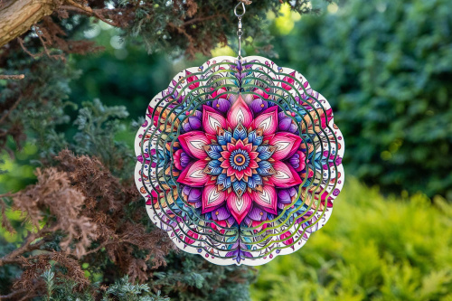  Větrný spinner kombinuje moderní design, precizní zpracování a vysokou odolnost. Při otáčení vytváří 3D iluzi, která zaujme každého – ať už ho zavěsíte na strom, balkon nebo do okna (5)