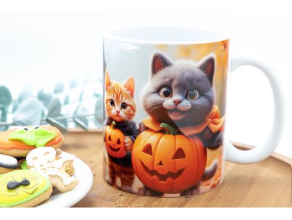 Halloweenský hrnek s potiskem – kočky