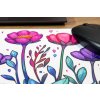 Klasická podložka pod myš v originálním designu KudrnkaART. Motiv: pestrobarevné květiny 3