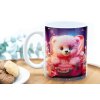 Keramický hrnek s potiskem od KudrnkaART – růžový medvídek 4