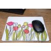 Klasická podložka pod myš v originálním designu KudrnkaART. Motiv: barevné tulipány 3