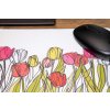 Klasická podložka pod myš v originálním designu KudrnkaART. Motiv: barevné tulipány 4