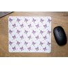 Klasická podložka pod myš v originálním designu KudrnkaART. Motiv: fialové mašle a srdíčka