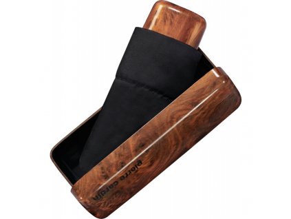 Pierre Cardin deštník Skládací Černý v hnědém pouzdře 17,5cm/94cm
