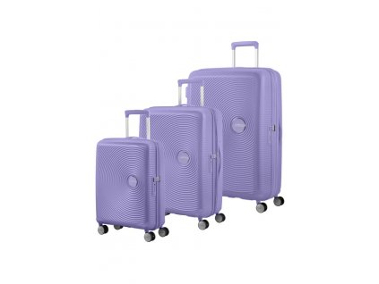 American Tourister Soundbox Sada 3 kufrů 55/67/77cm Fialová Lavender rozšiřitelný