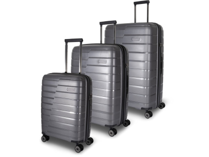 Travelite Air Base Sada 3 kufrů 55/67/77cm Anthracite Polypropylen
