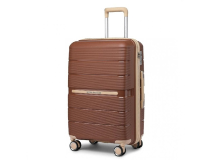 British Traveller K2392L Kufr spinner 66cm Hnědá Polypropylen