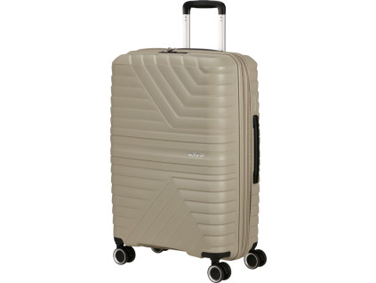 19900 5 american tourister flytwist 67cm spinner bezova sandstone rozsiritelny