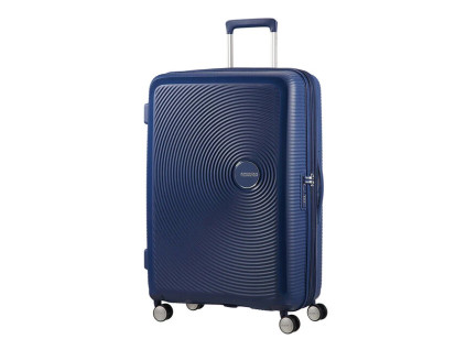 1648 american tourister soundbox 77cm tmave modra spinner rozsiritelny