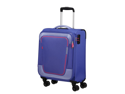 6385 american tourister pulsonic 55cm fialovy soft lilac spinner rozsiritelny