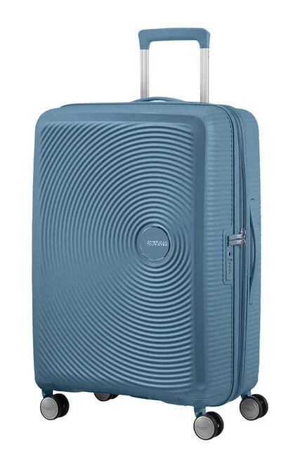 American Tourister Soundbox 67cm modrá Spinner rozšíriteľný