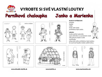 MARIONETINO Perníková chaloupka - šablona na výrobu loutek