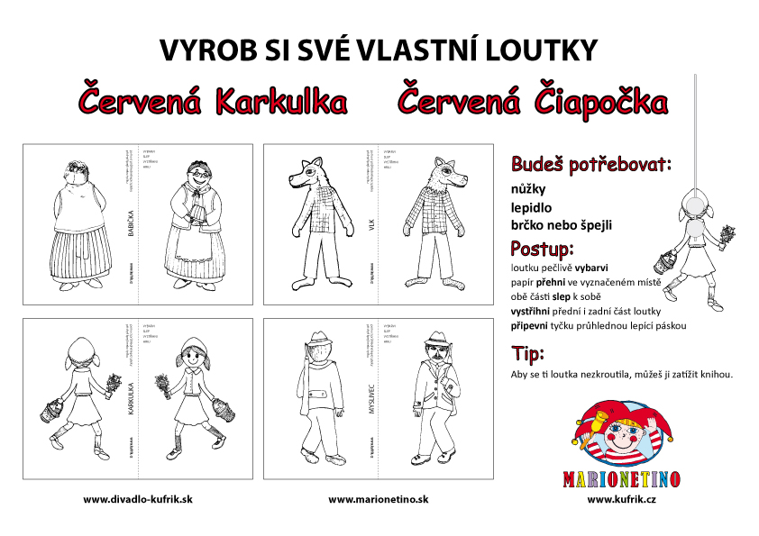 MARIONETINO Červená Karkulka - šablona na výrobu loutek