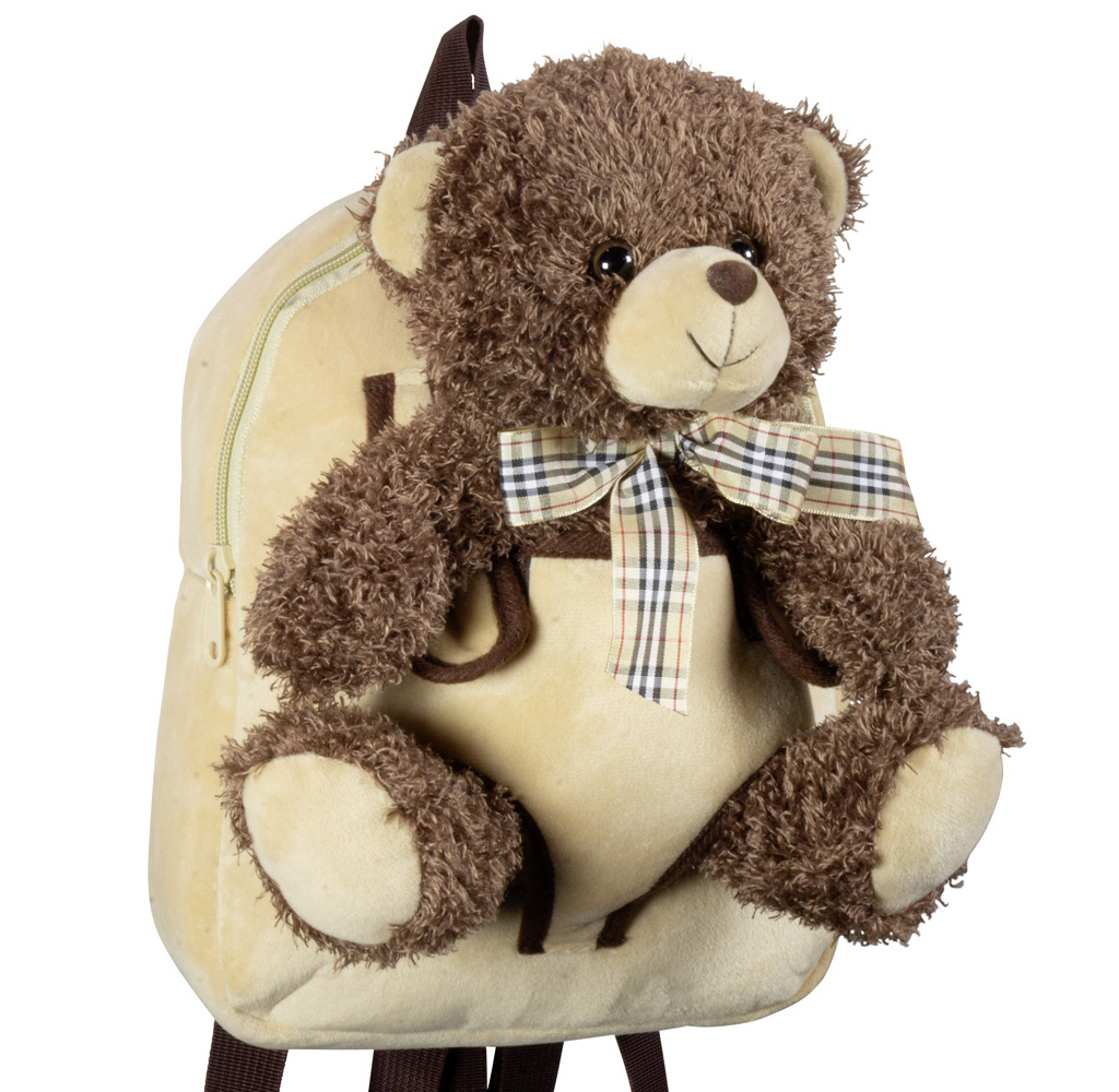 MONOPOL Batoh Plush Backpack Teddy Bear Brown