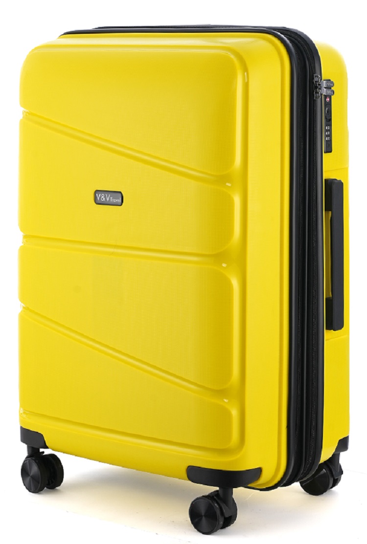 V&V TRAVEL Velký kufr Peace Yellow
