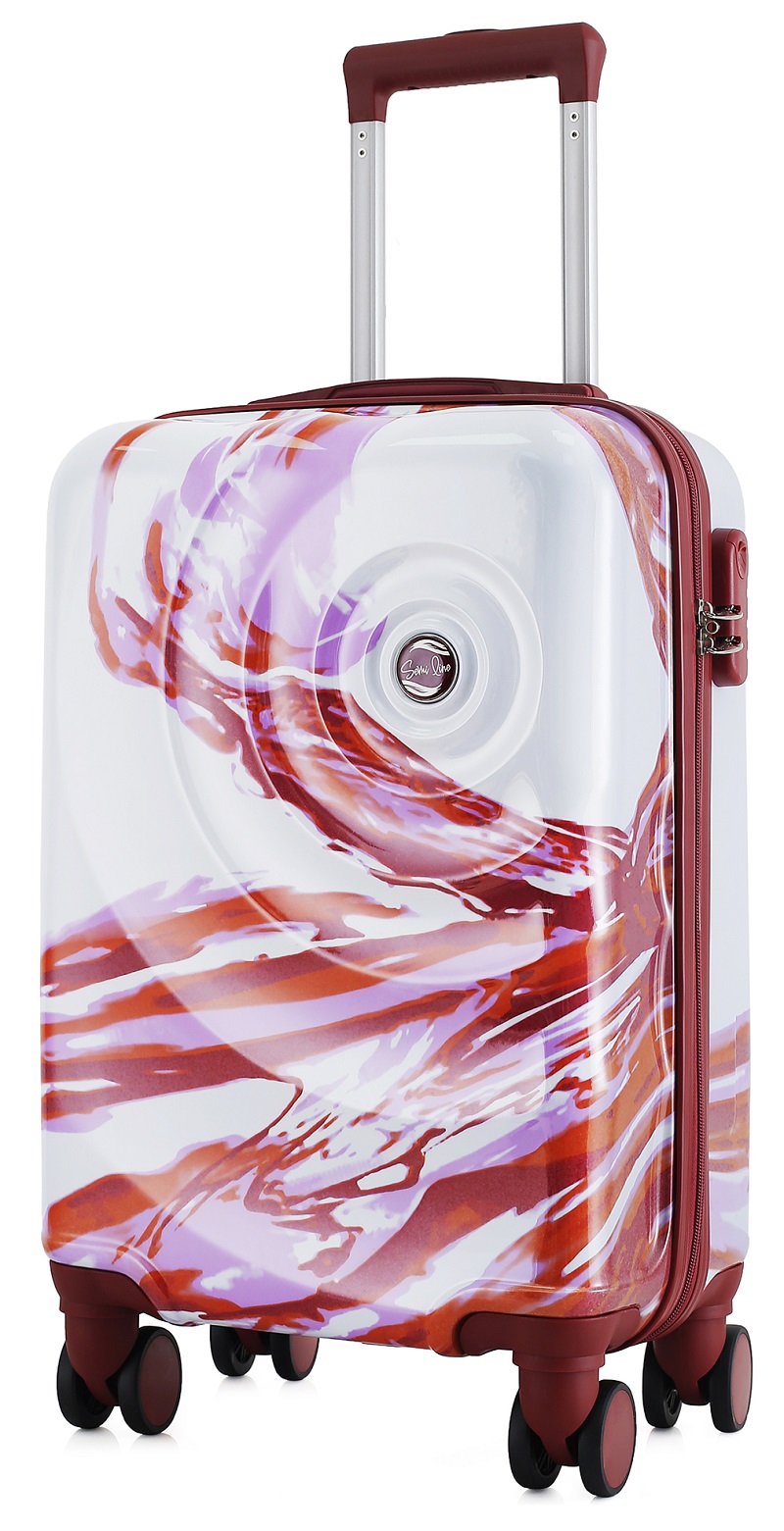 SEMI LINE Příruční kufr T5654 White/Purple