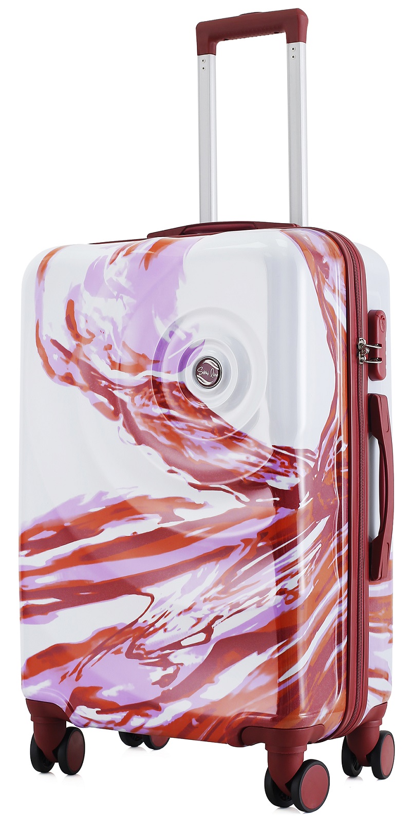 SEMI LINE Velký kufr T5654 White/Purple