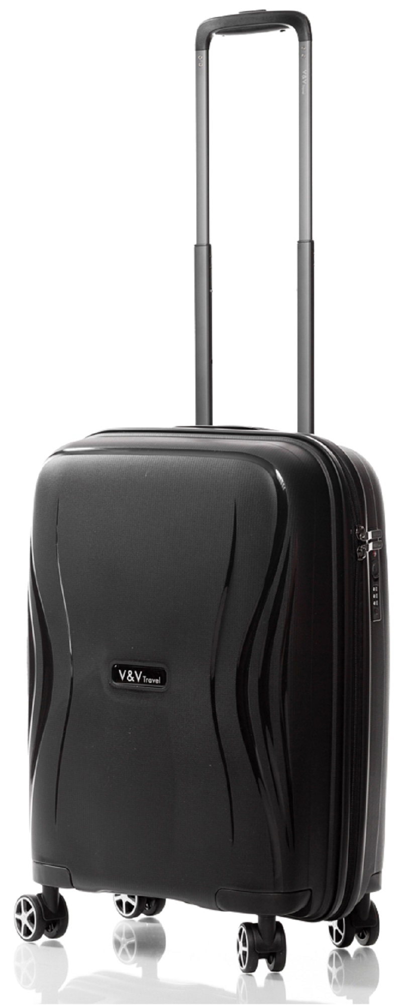 V&V TRAVEL Příruční kufr Flash Light Black