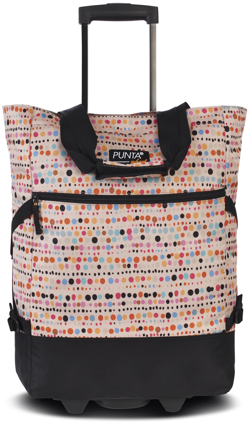 PUNTA Nákupní taška Wheel Print Apricot/Colours