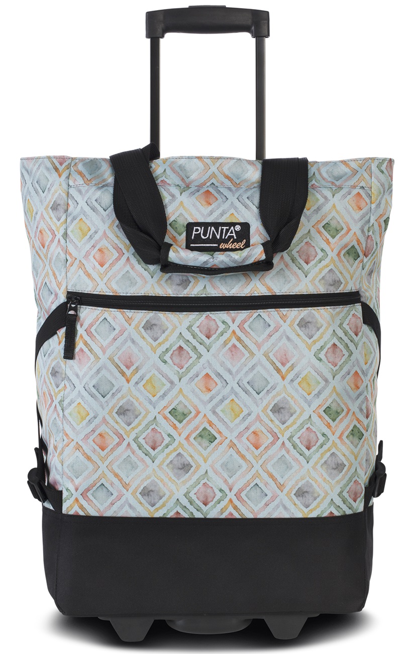 PUNTA Nákupní taška Wheel Print Rhombus/Light Green