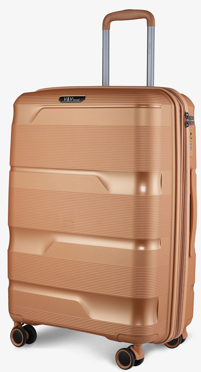 V&V TRAVEL Střední kufr 65cm Metallo Gold