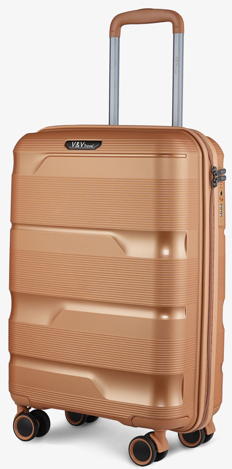 V&V TRAVEL Příruční kufr 55cm Metallo Gold