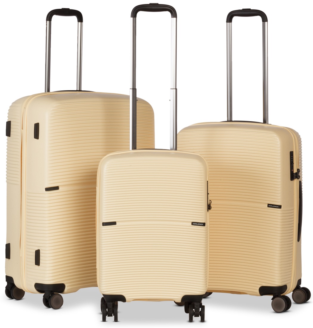 WORLDPACK Sada kufrů San Francisco Light Yellow 3-set