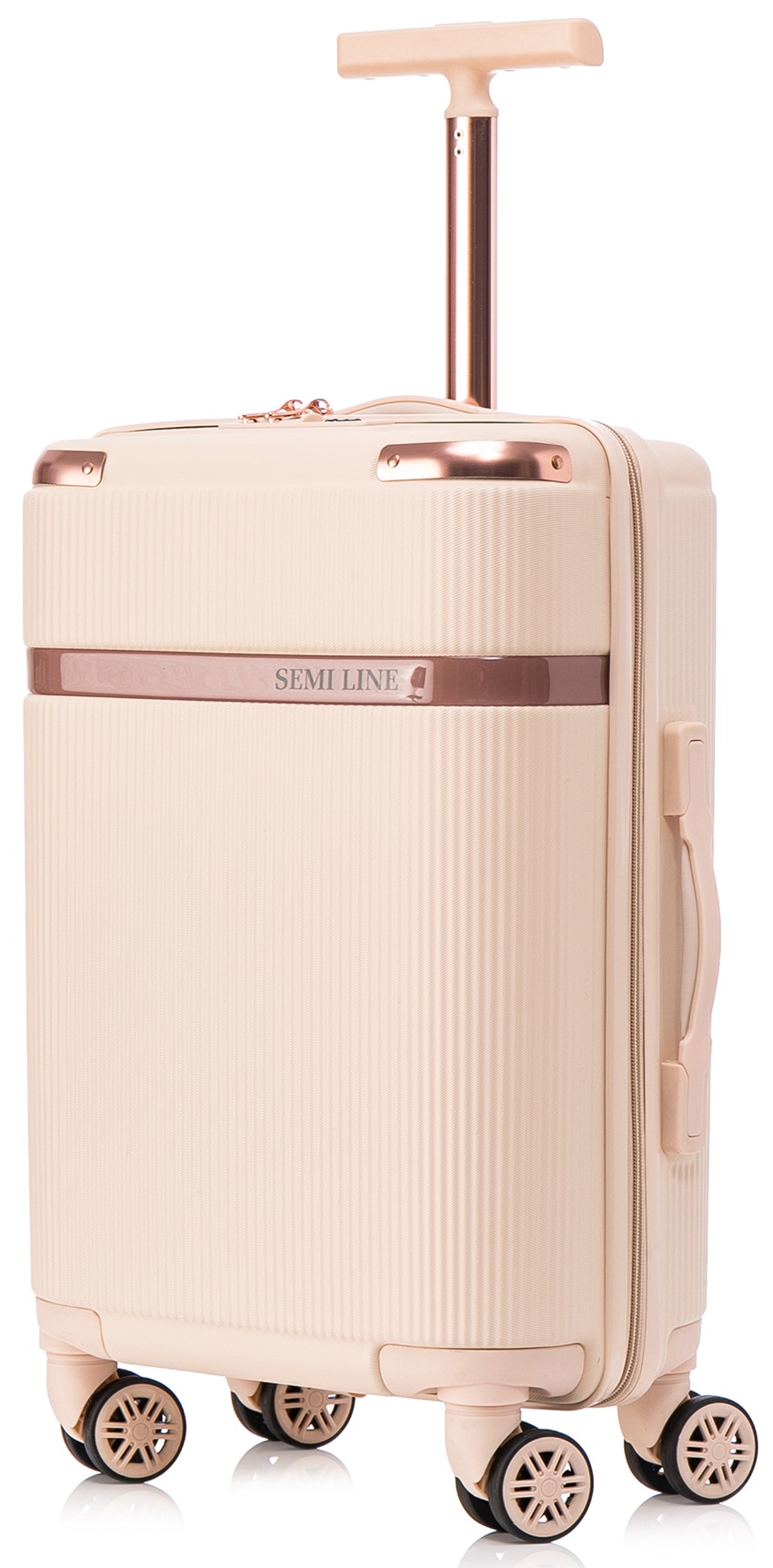 SEMI LINE Příruční kufr 55cm T5669 Ecru