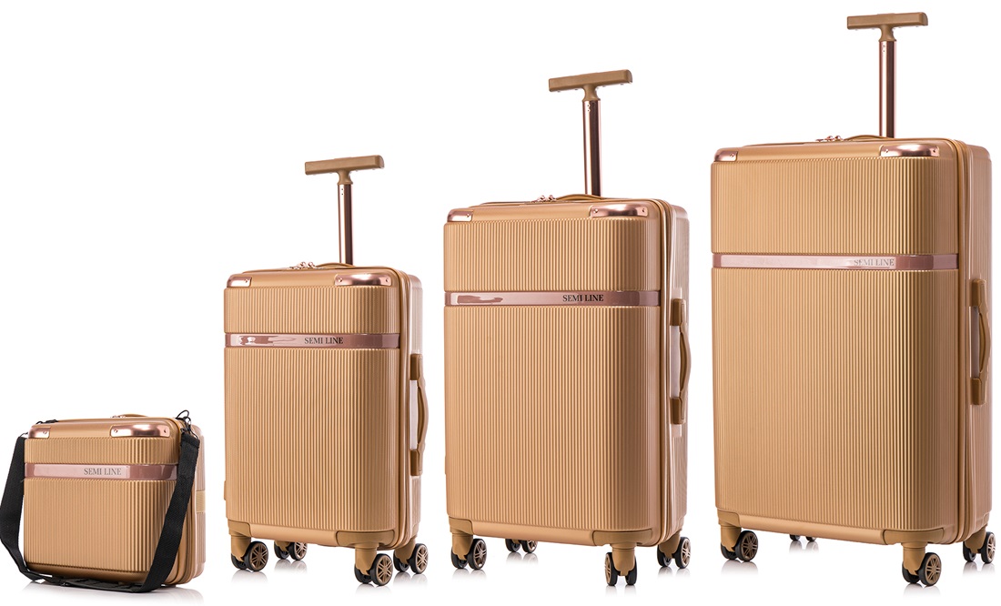 SEMI LINE Sada kufrů T5667 Gold 4-set
