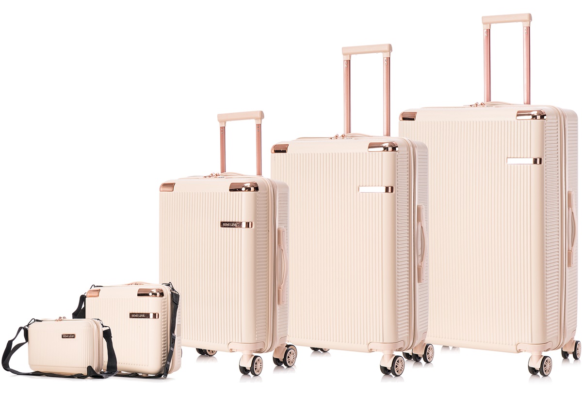 SEMI LINE Sada kufrů T5665 Ecru 5-set