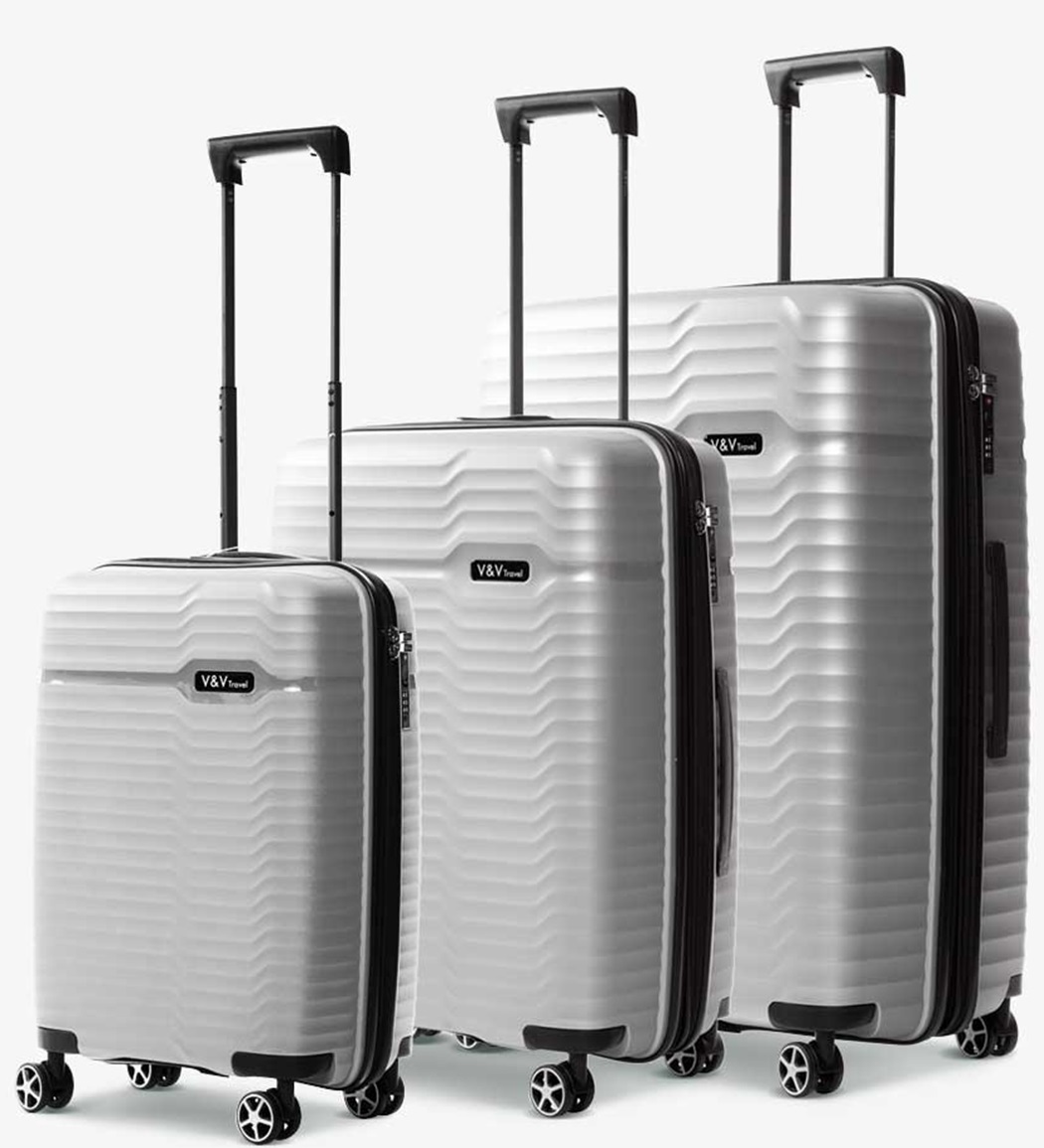 V&V TRAVEL Sada kufrů Summer Brave Silver 3-set