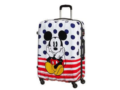 3073 american tourister disney legends spinner 75cm mickey blue dots