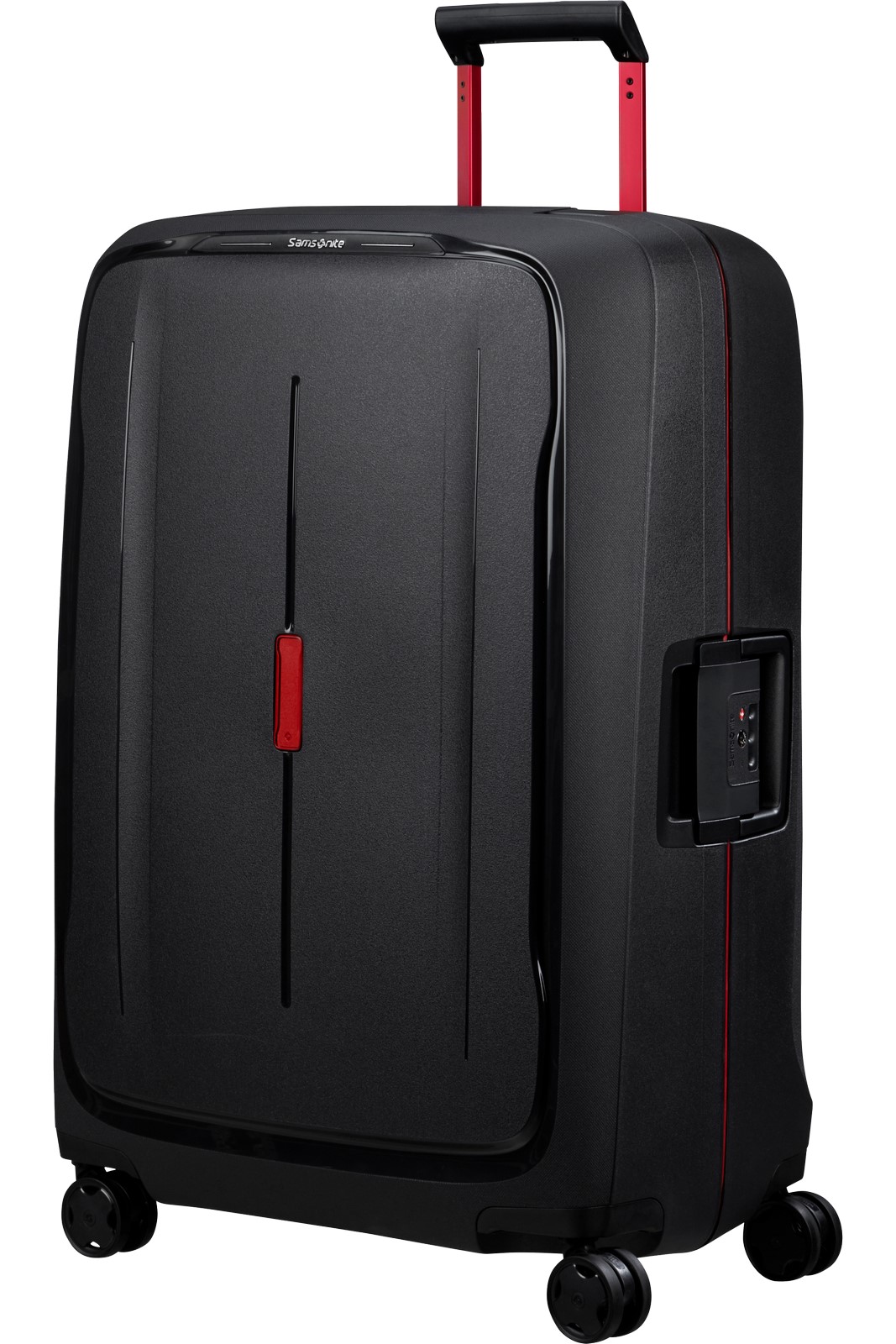 Samsonite ESSENS 75 cm Kufr Spinner Černá Charcoal/Red 111L