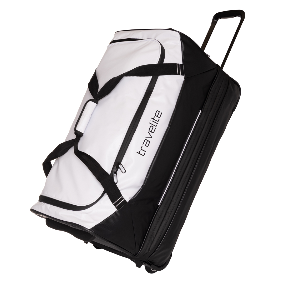 Travelite Basics Cestovní taška na kolečkách 70cm Bílá/Černá rozšiřitelná