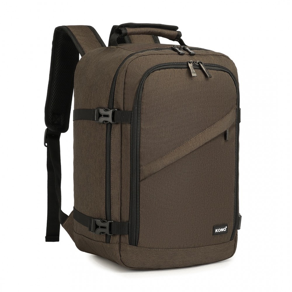KONO Batoh na notebook 15.6" Hnědý 40cm 20L