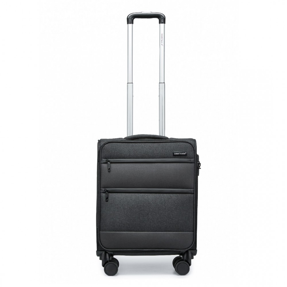 British Traveller 2397 Kufr Spinner 50cm Černá/Antracit Polyester