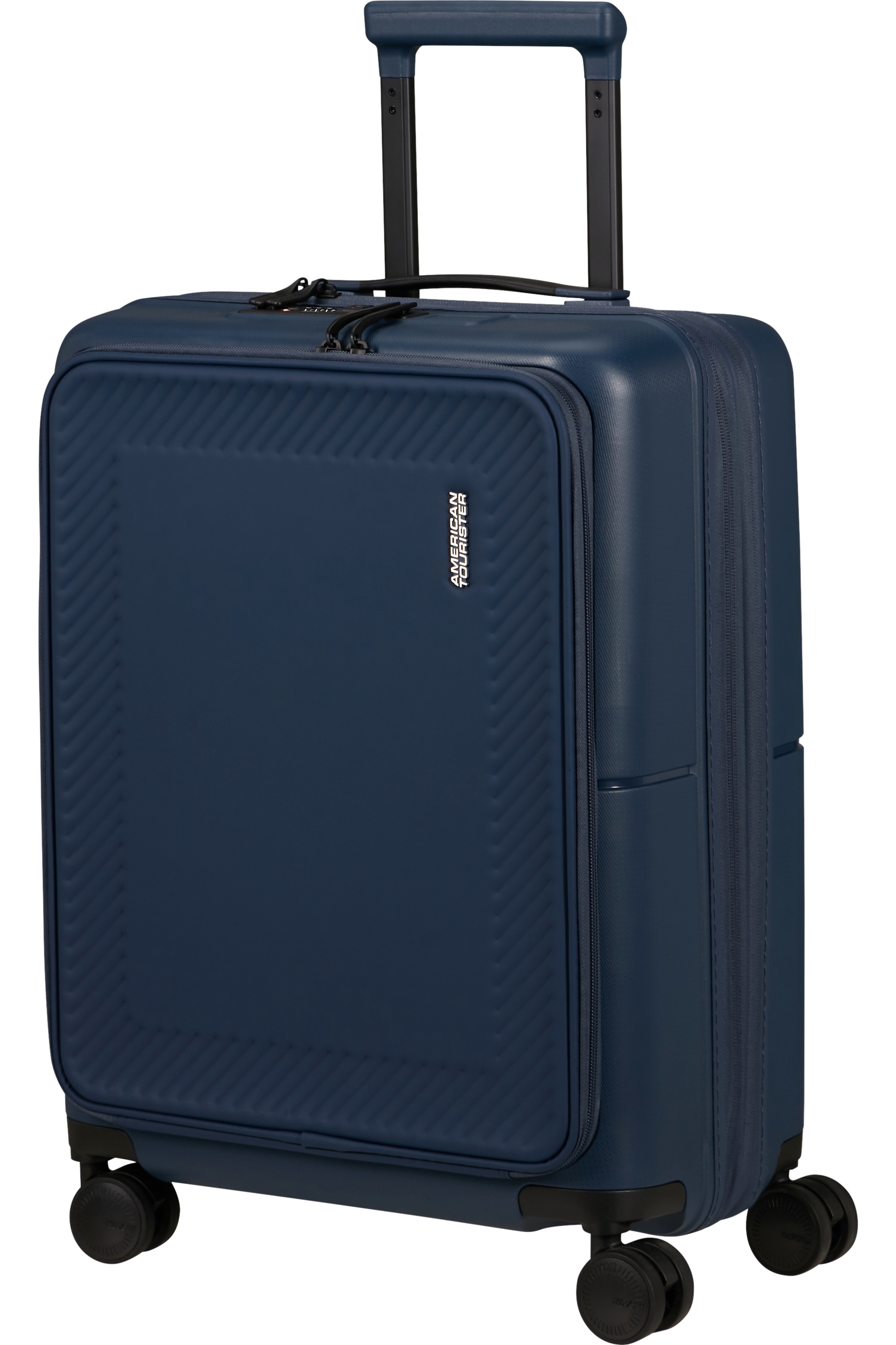 American Tourister Dashpop Frontloader Spinner Rozšiřitelný TSA 55cm Modrý Midnight Blue