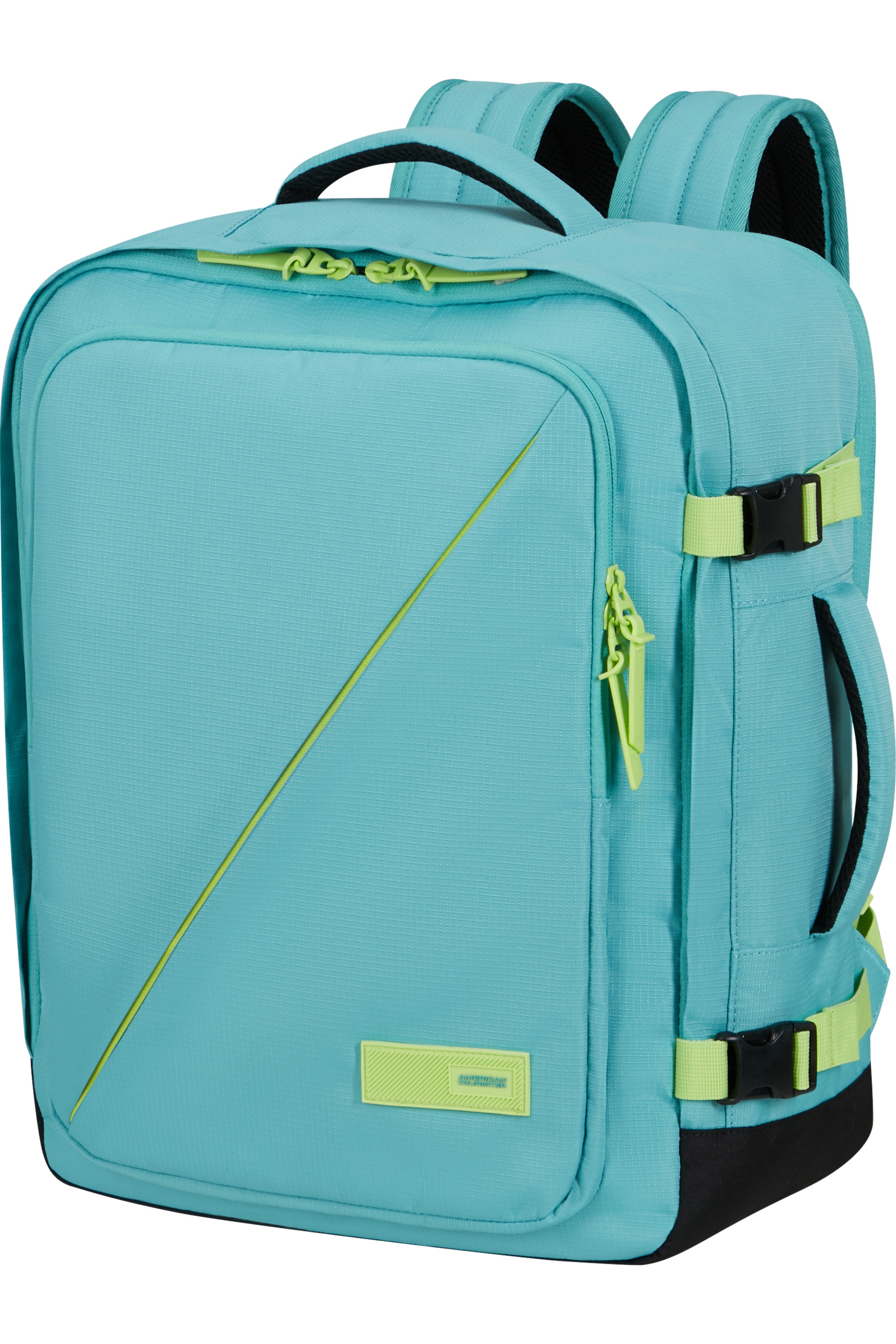 American Tourister TAKE2CABIN Batoh M 45cm Modrý Dusty Turquoise/Lime 38L