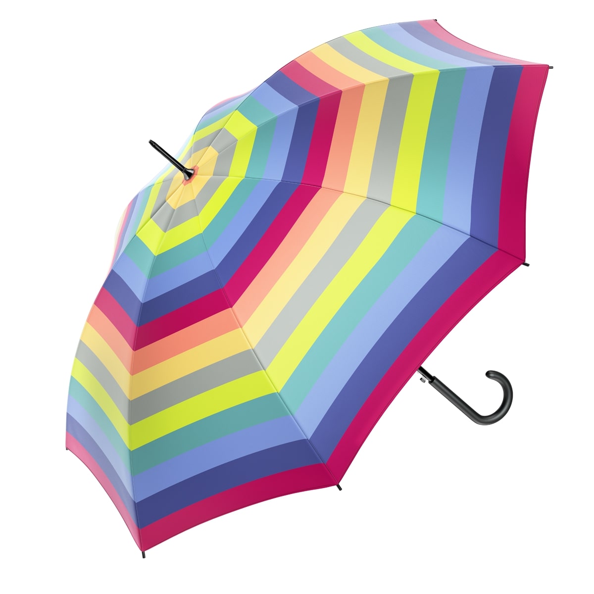 UNITED COLORS OF BENETTON Benetton deštník Dlouhý automatický Barevný Multistripes Lime Punch 86cm/105cm