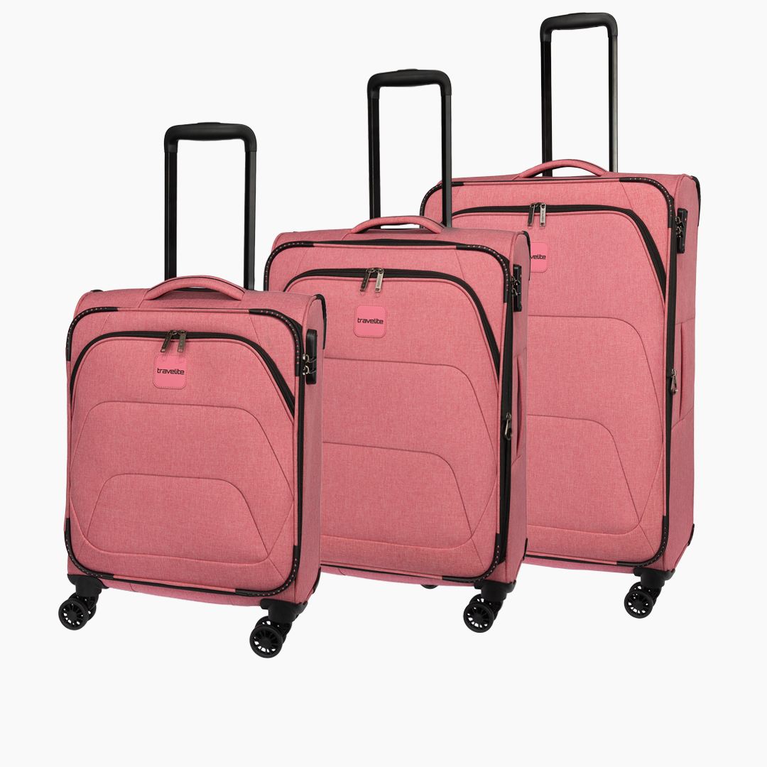 Travelite Adria Sada 3 kufrů 55/67/78cm Růžová