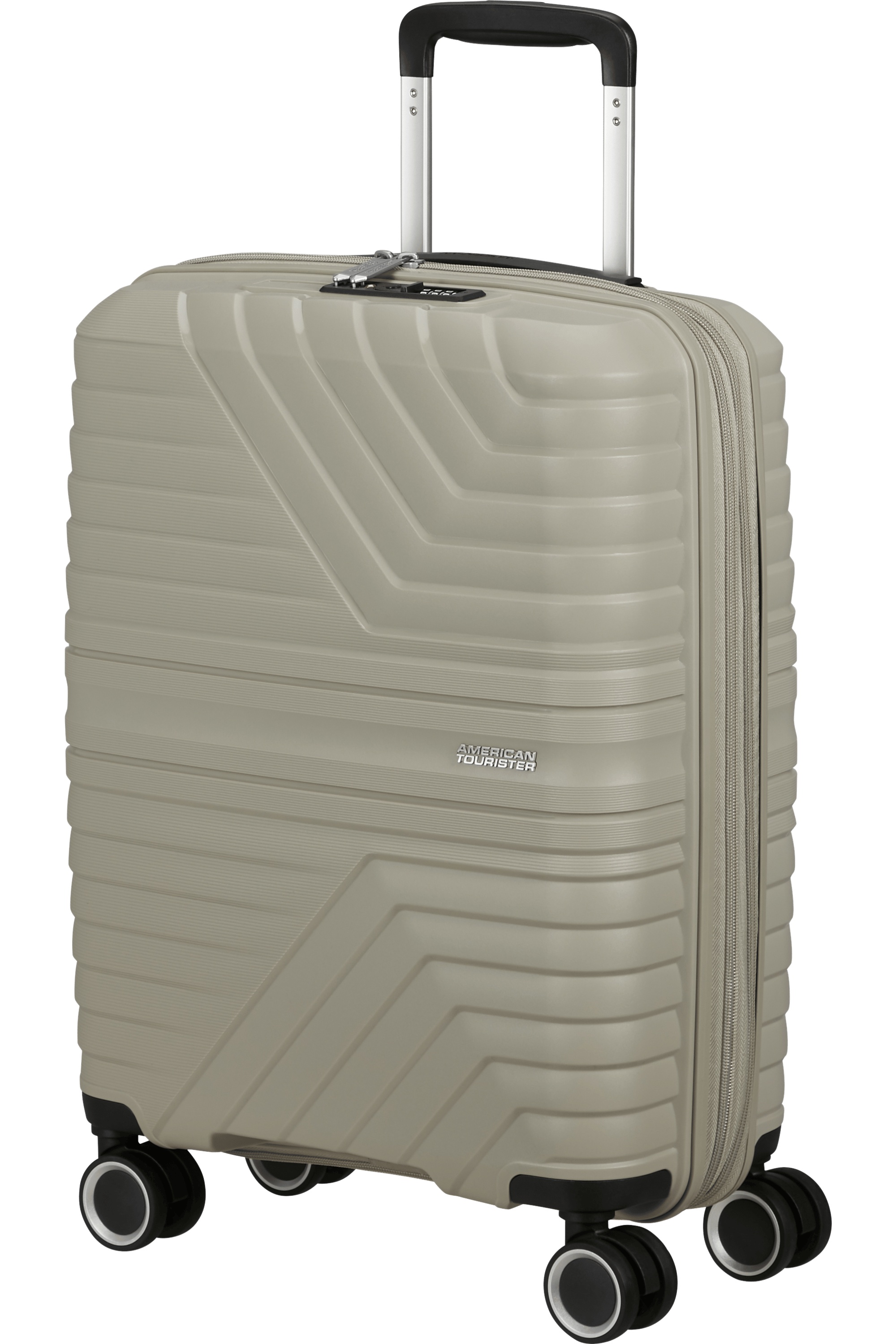 American Tourister Flytwist 55cm Spinner Béžový Sandstone rozšiřitelný