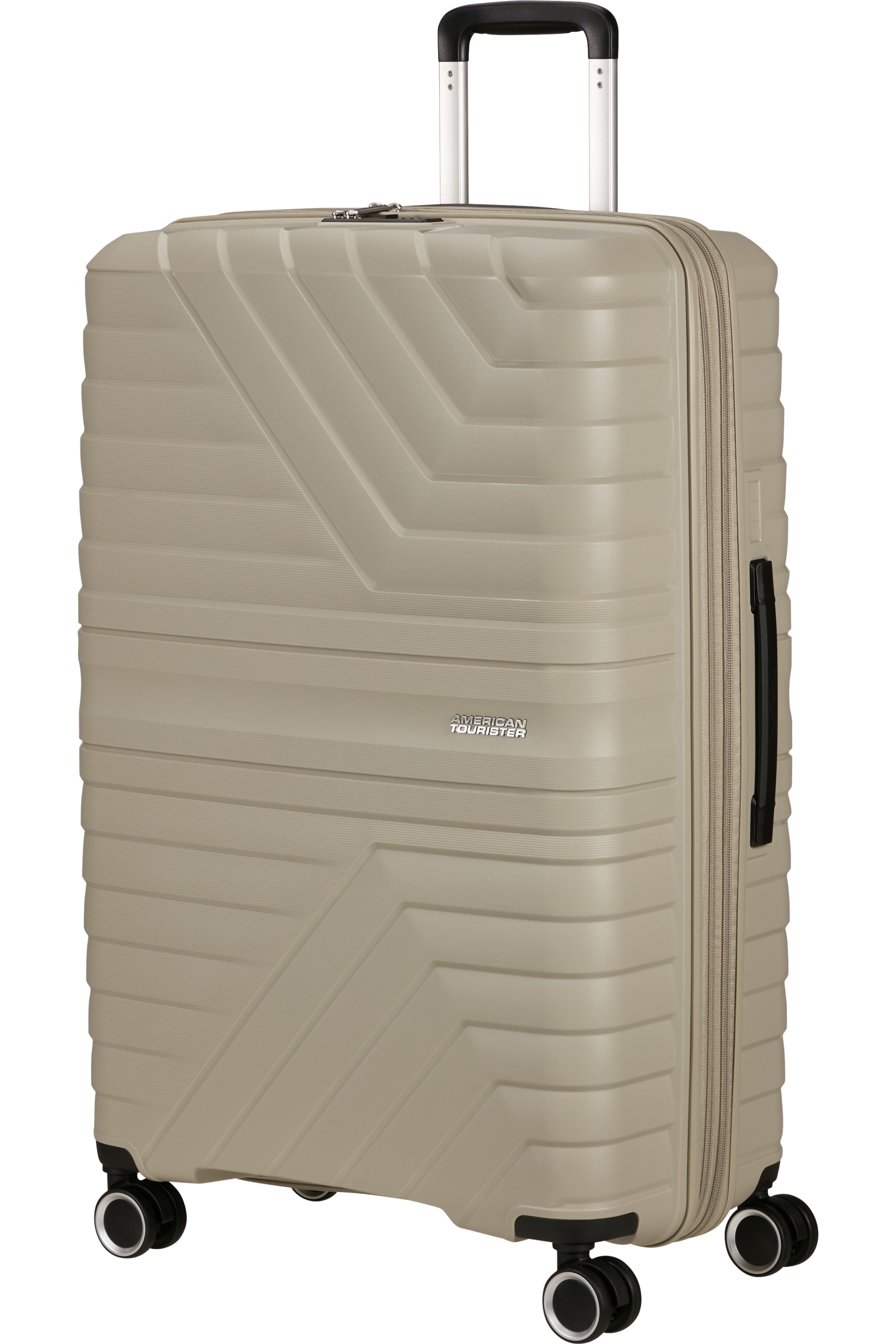 American Tourister Flytwist 78cm Spinner Béžový Sandstone rozšiřitelný