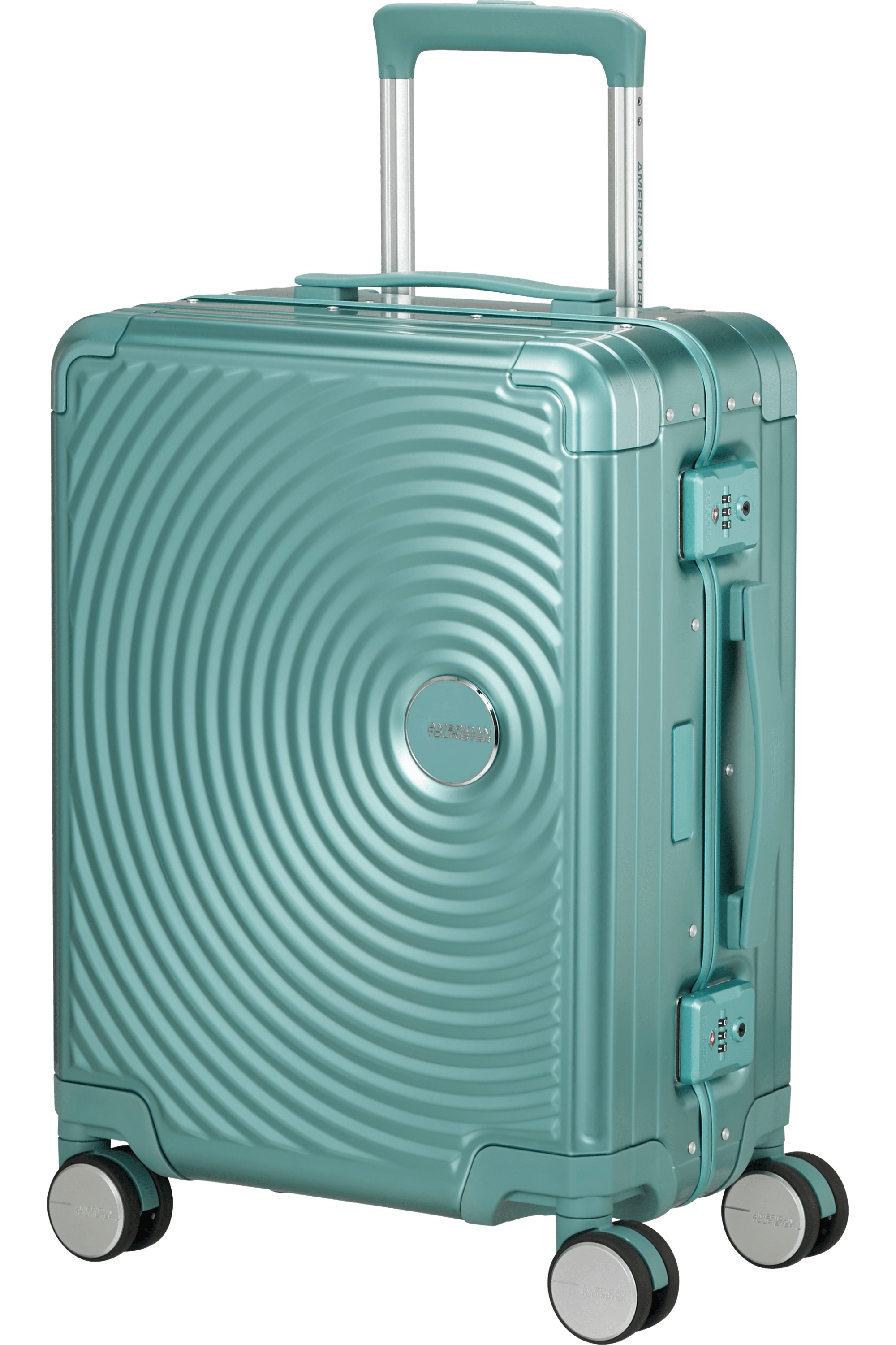 American Tourister Soundbox ALU 55cm Tyrkysová Dusty Turquoise