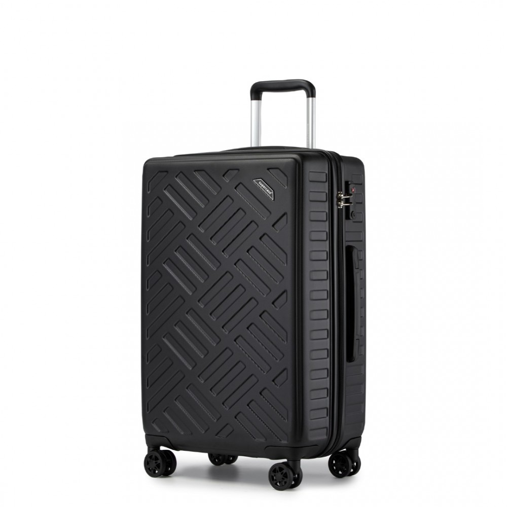 Kono 2495 Kufr Spinner 65cm Černý ABS/Polykarbonát